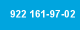 922 161-97-02 922 161-97-02